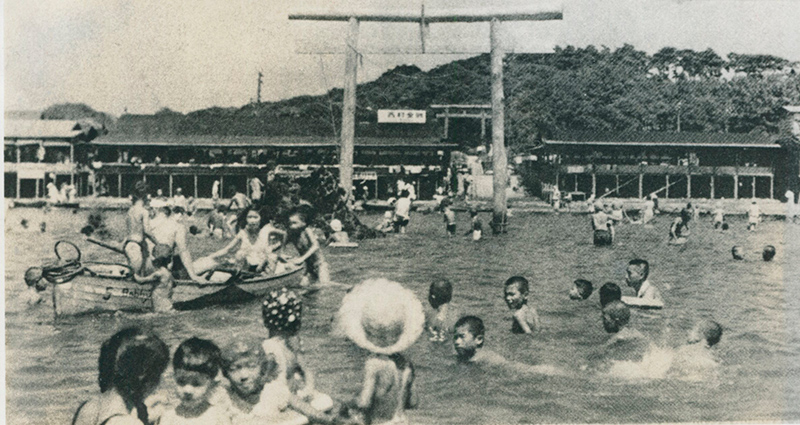 埋め立て前の稲毛海岸(クリックで拡大) 埋め立て前の稲毛海岸(クリックで拡大)